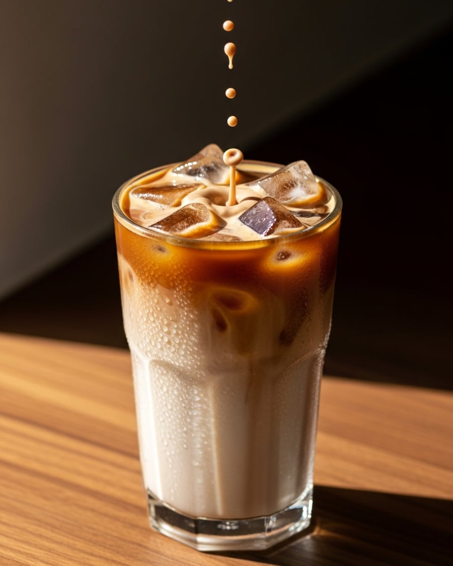 Splash Chobani hazelnut on top, fill with ice, stir once