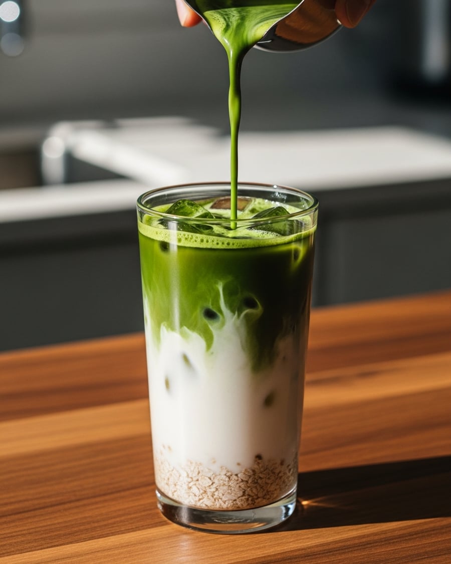 Pour over ice with cold Silk oat milk